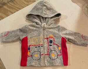 Little Me     Boy's Firetruck fireman zip hoodie 3months